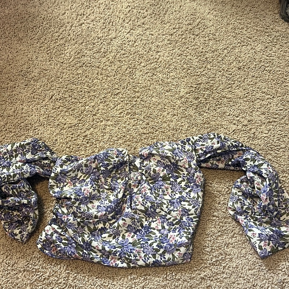 Floral off the shoulder shirt